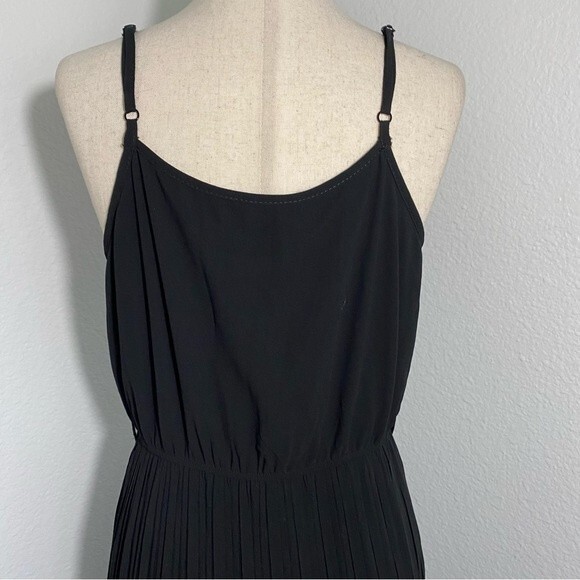 NWT  YA LA Maxi Dress Silk Lace Pleats Slip Style Sexy Glam Black Size M - Picture 9 of 14